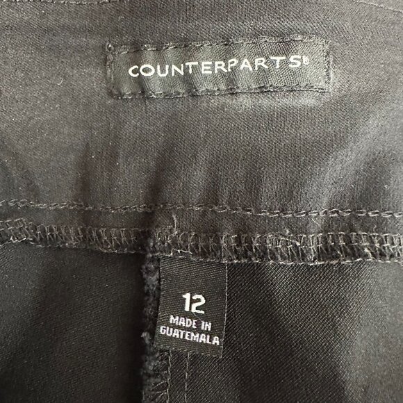Counterparts Women's Pull On Stretch Straight Leg Ankle Pants, Size 12, Black - Picture 8 of 10